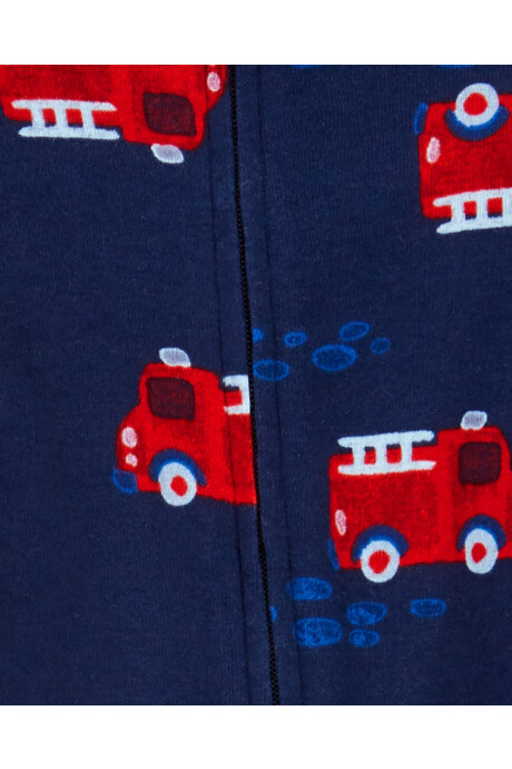 Pack dos pijamas una pieza de algodón, con pie, diseño bombero Pack dos pijamas una pieza de algodón, con pie, diseño bombero
