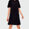 Moncler -Vestido de algodón con cintura ajustable Negro