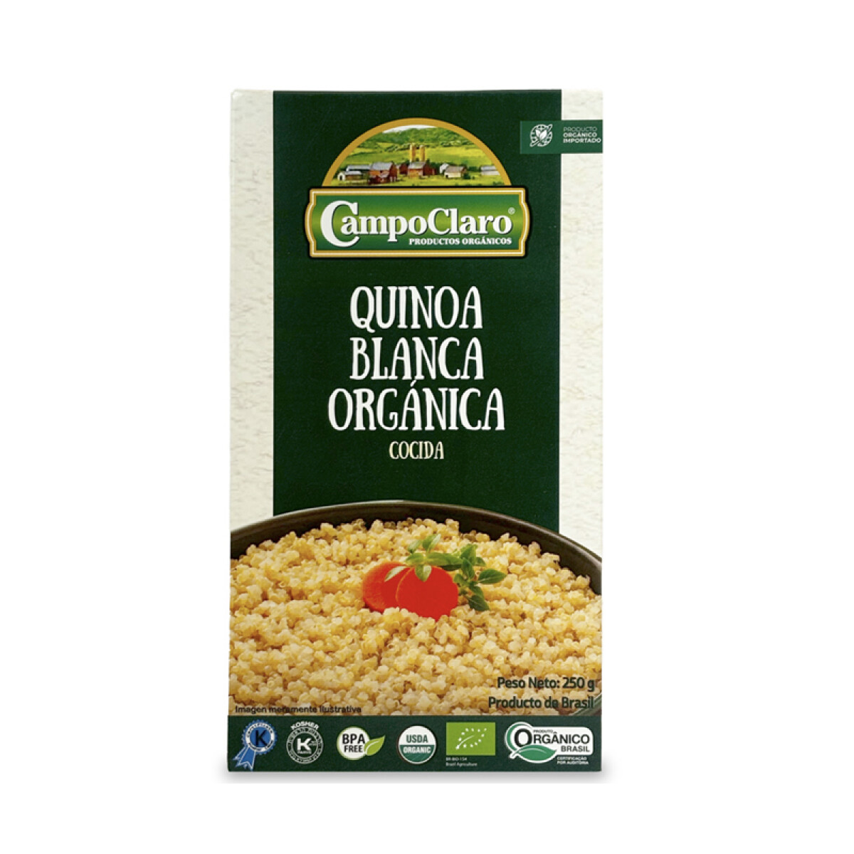 Quinoa blanca cocida organica 250g Campo Claro 