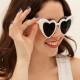 Lentes Corazón x1 Liso Blanco