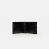 Billetera De Hombre Bernard En Cuero Croco Satinado Croco Shine Negro