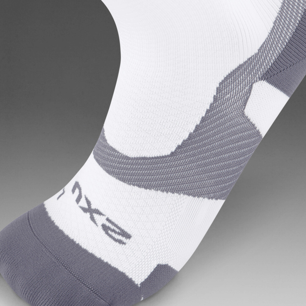Vectr Light Cushion Full Length Compression Socks - Unisex White/grey