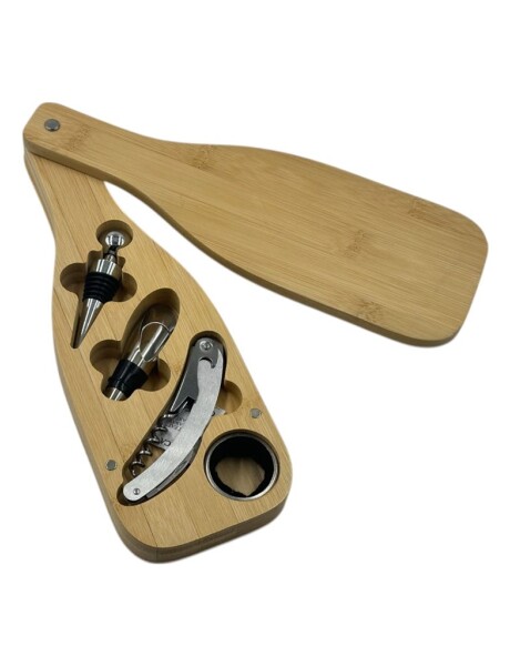 SET DE ACCESORIOS PARA VINO 4 PIEZAS CAJA BAMBOO SET DE ACCESORIOS PARA VINO 4 PIEZAS CAJA BAMBOO