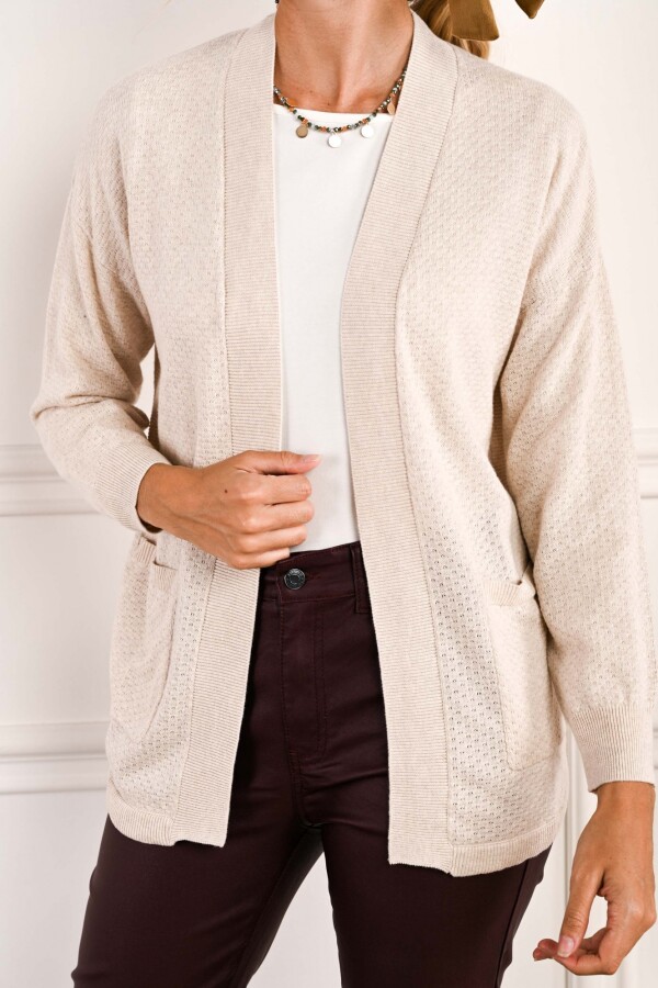 Kimono Texturado Beige Melange