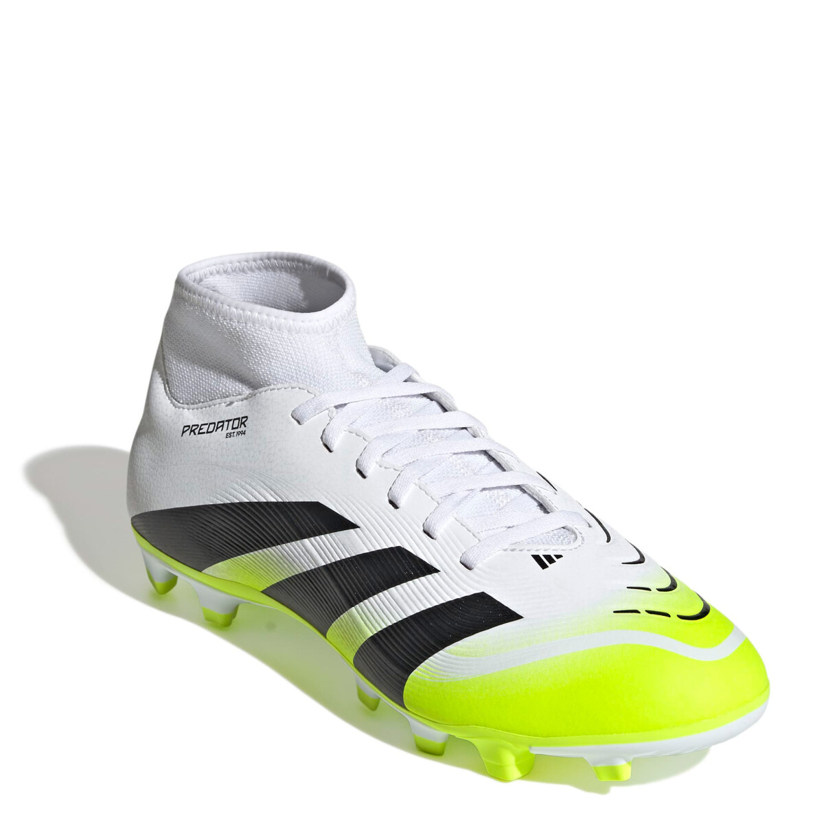 Championes Adidas Futbol Predator Club Sock Masculino - Blanco - Negro - Amarillo Limón 