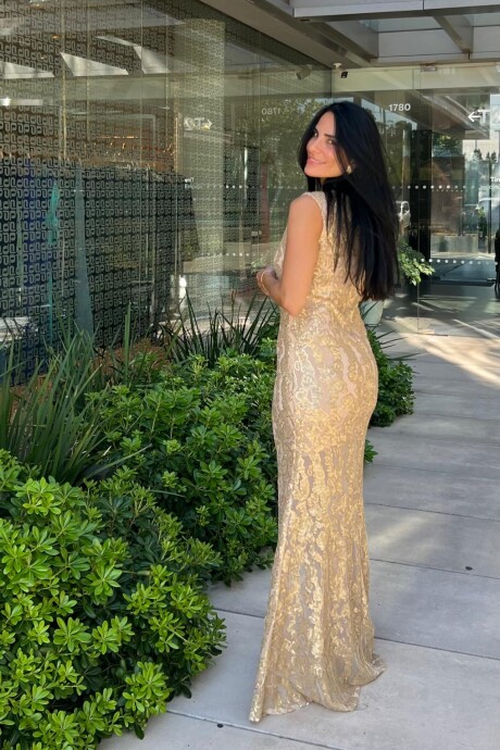 Vestido lentejuelas Berila Dorado