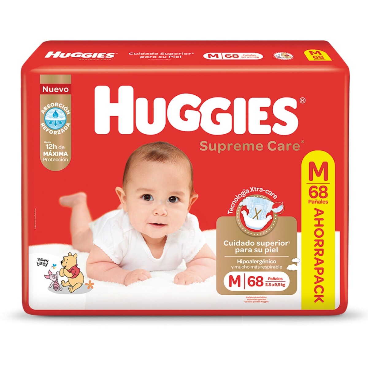 Pañales Huggies Natural Care Talle M 68 Uds. 