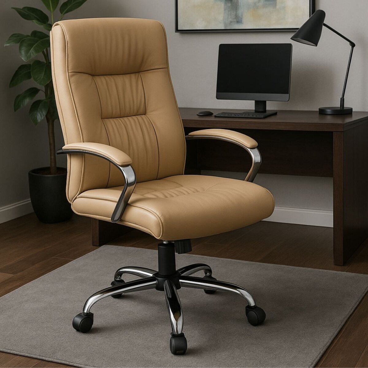 Silla De Oficina ErgoFlow Fusion - Beige 