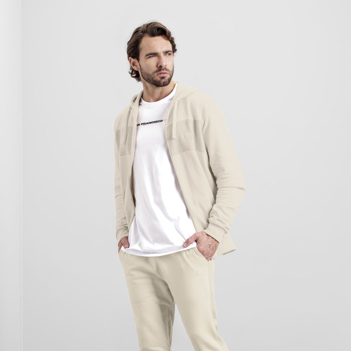 Pantalón Deportivo Liso - Beige 