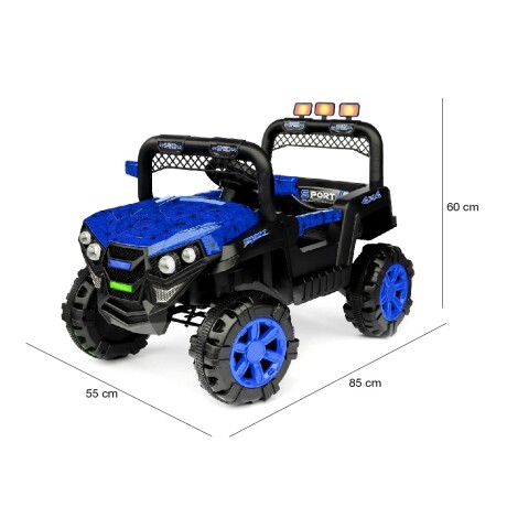 Jeep 4x4 Niños Auto Motor Batería Control USB Luces y Música Azul