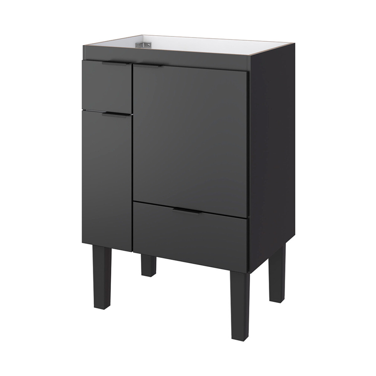 Mueble De Baño Modelo Ibate Negro Sin Tapa 