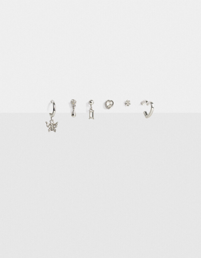 Aros Sets Con corazón Set De Aros Plateado - Plateado