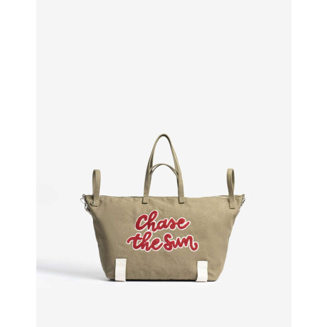 Shopper Con Estampa Verde Militar