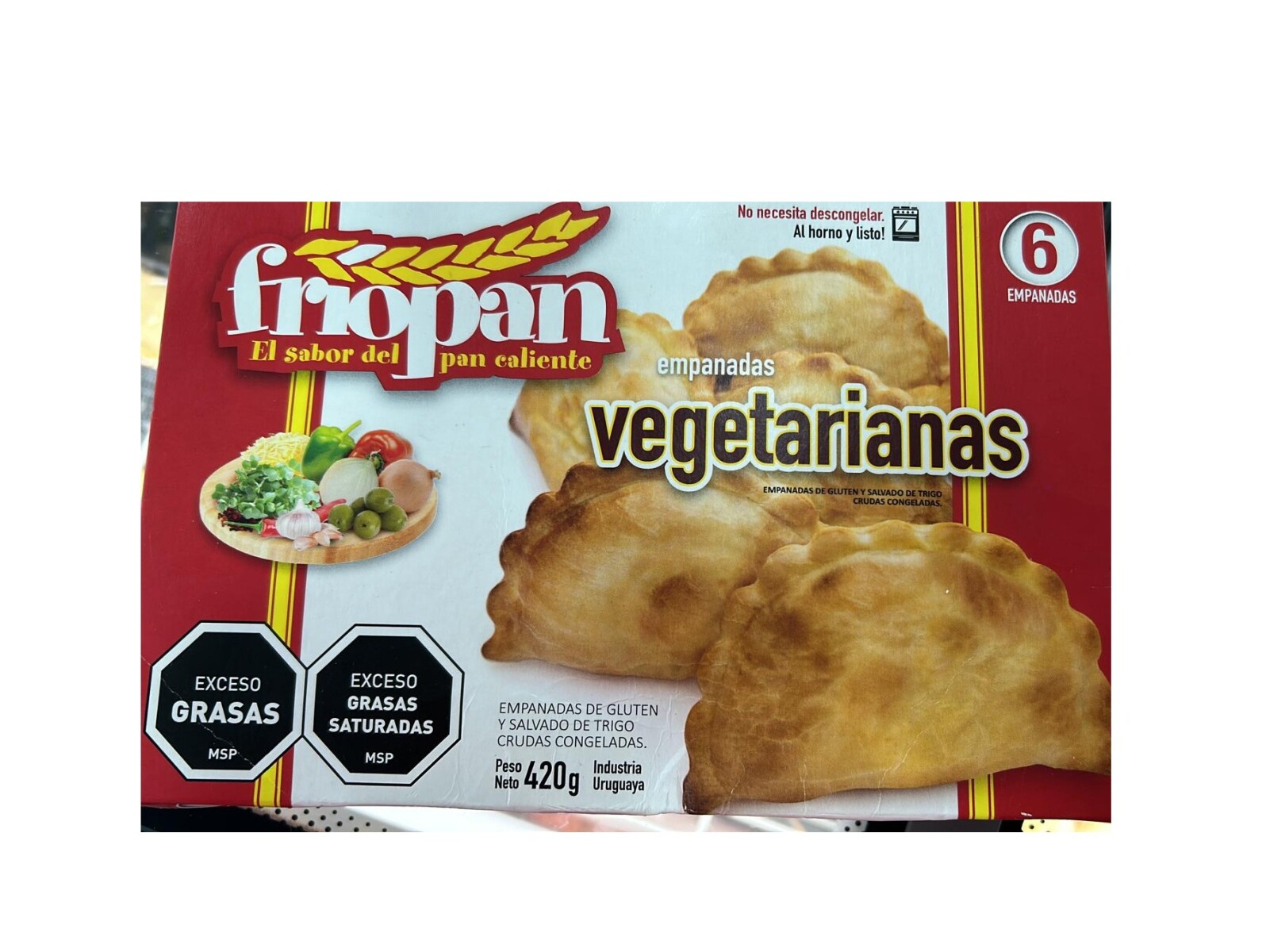 Empanadas vegetarianas 6 unidades 