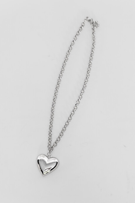 Collar Big Heart Plateado