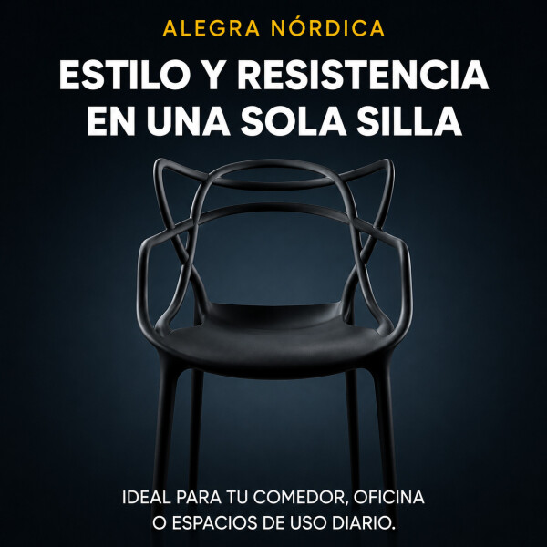 Silla de Comedor ComboHome Allegra Pack X4 Negro 1