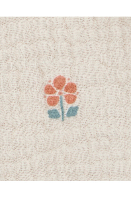 Monito corto de algodón, fruncido en el pecho, diseño floral Sin color