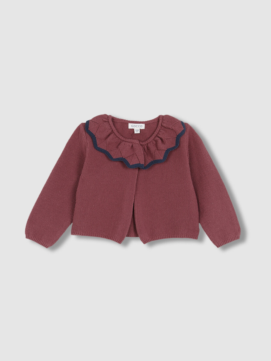 Chaqueta Manga Tres Cuartos Ancha Con Cuello Berenjena