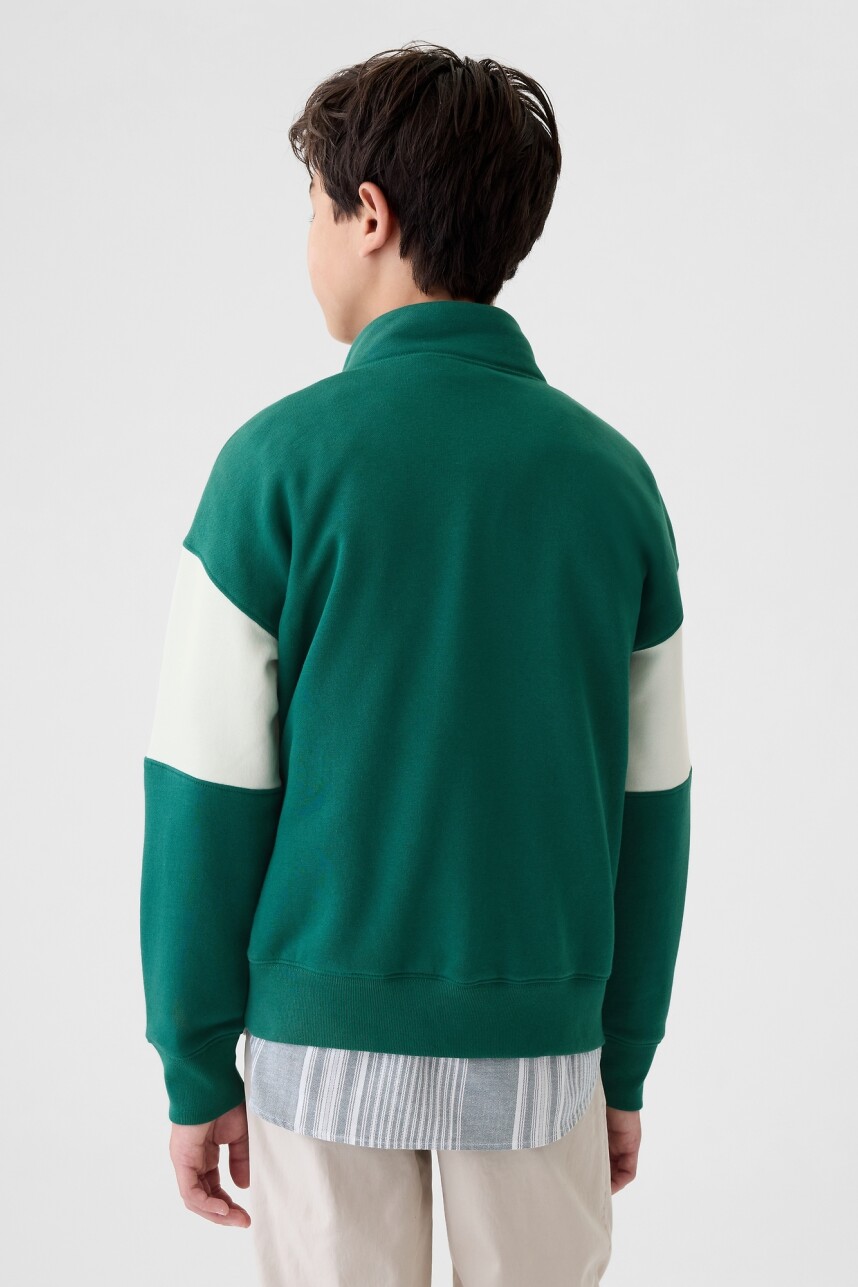 Buzo Deportivo Medio Cierre Logo Niño Balsam Green