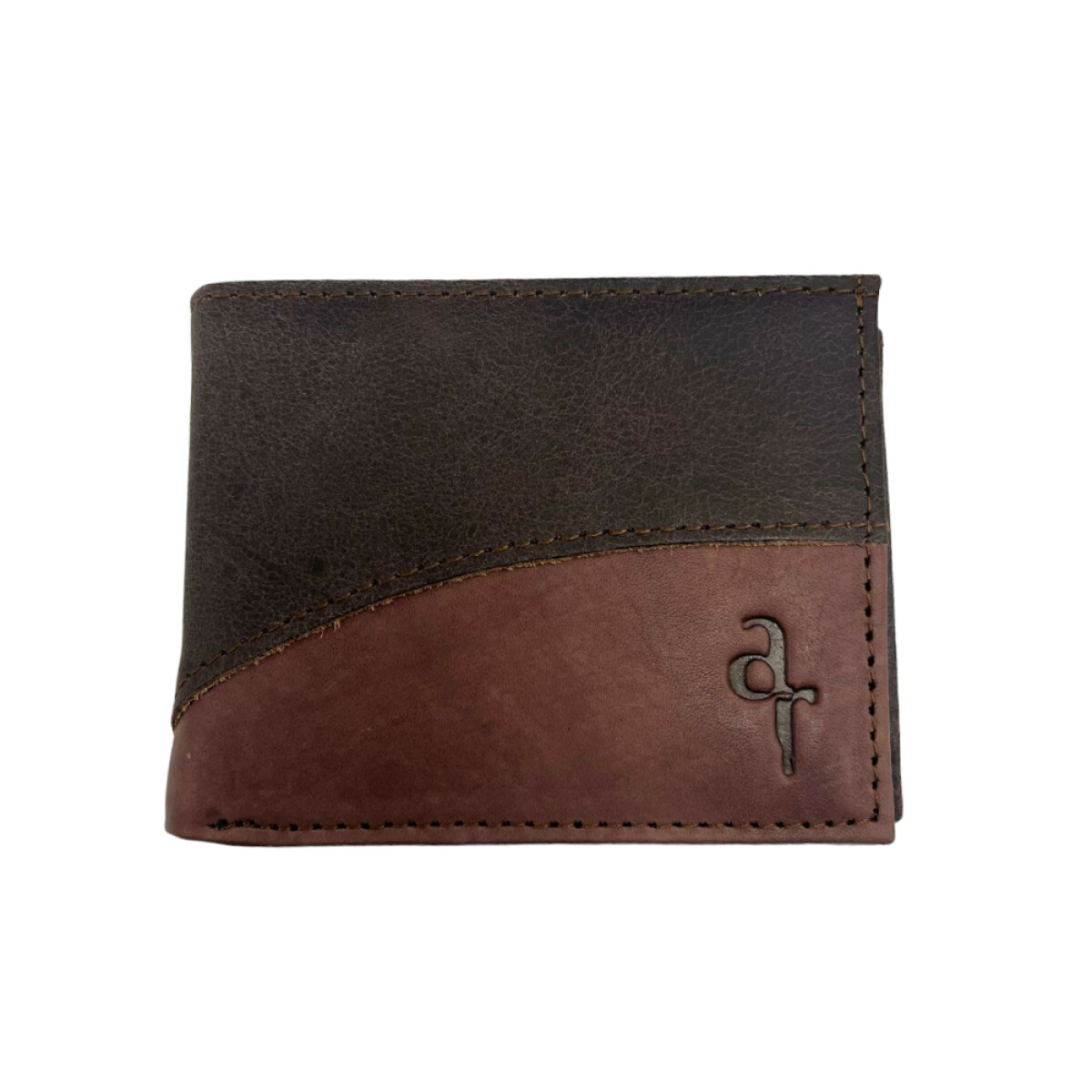 Billetera Caballero De Cuero Con doble tarjetero y solapa - Marron 