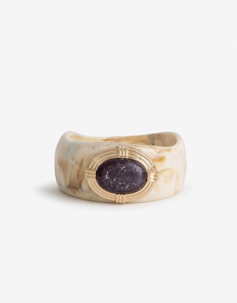 Brazaletes Piedra Brazalete Piedra Vintage - Dorado