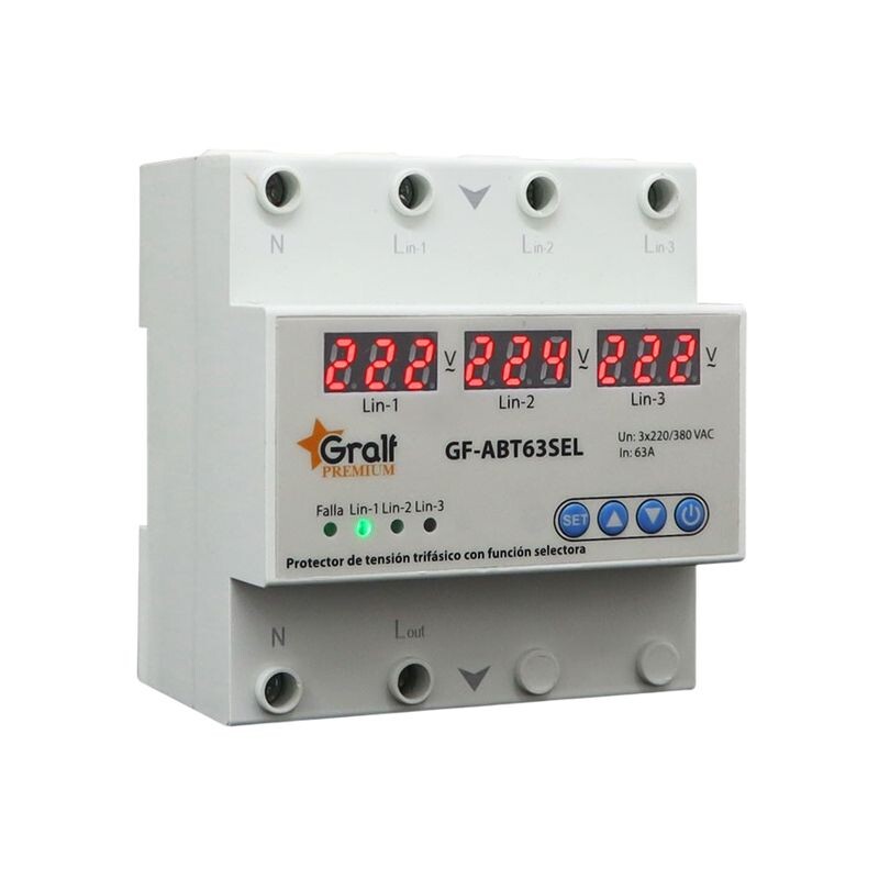PROTECTOR TRIFASICO 63A C/ FUNC. SELECTORA - GRALF PROTECTOR TRIFASICO 63A C/ FUNC. SELECTORA - GRALF