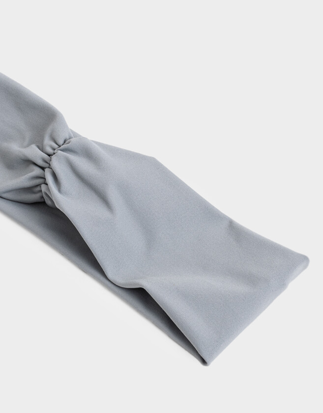Vinchas Textiles Classic Vincha Textil Con Frunces - Gris Medio