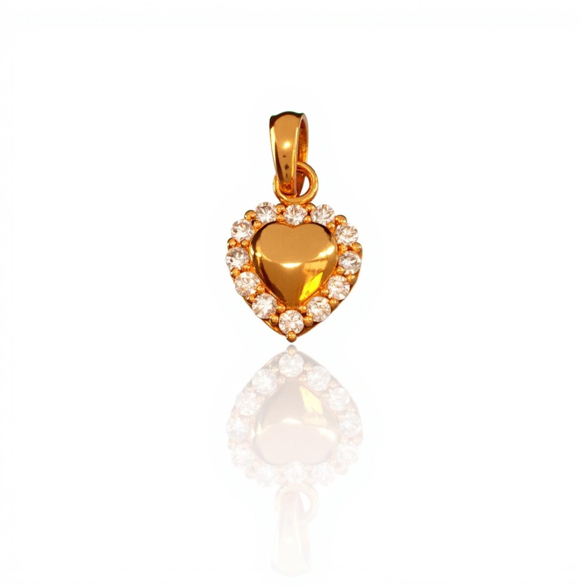 Dije Corazón-Oro bajo-Piedra Zirconia-CP8532 - conpiedra 