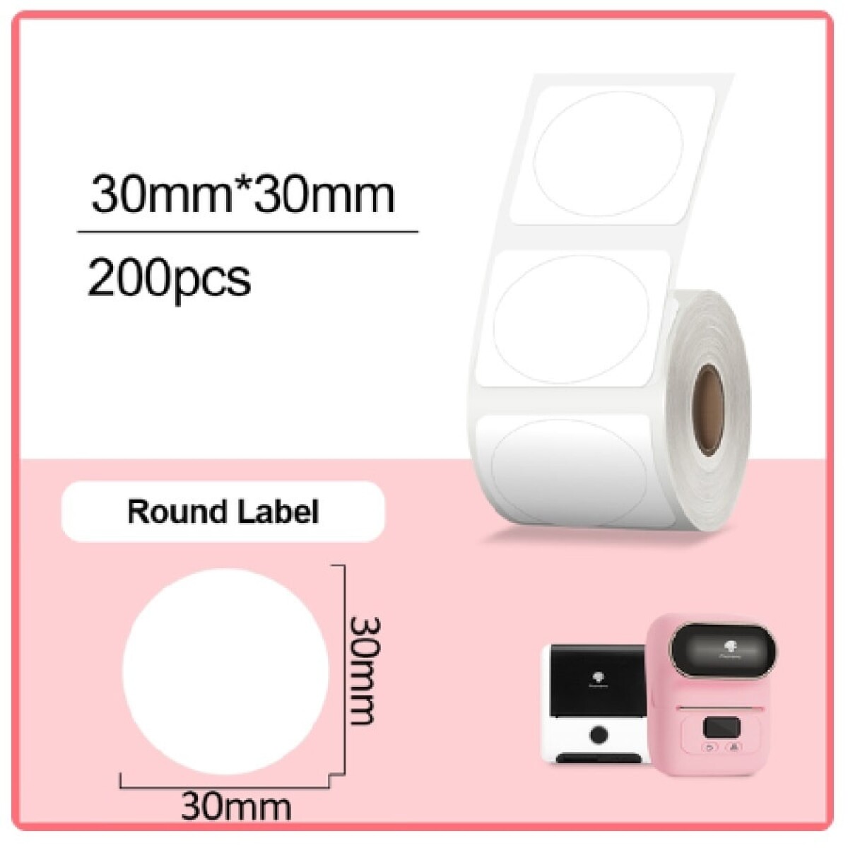 Etiqueta 30mm*30mm blanca impresora M110 200 uds. 