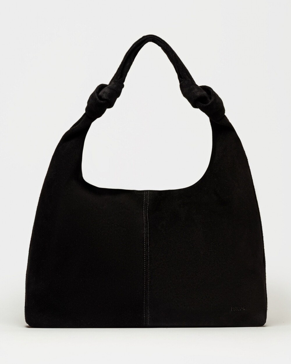 Cartera al hombro Juana en Cuero Gamuza Negro