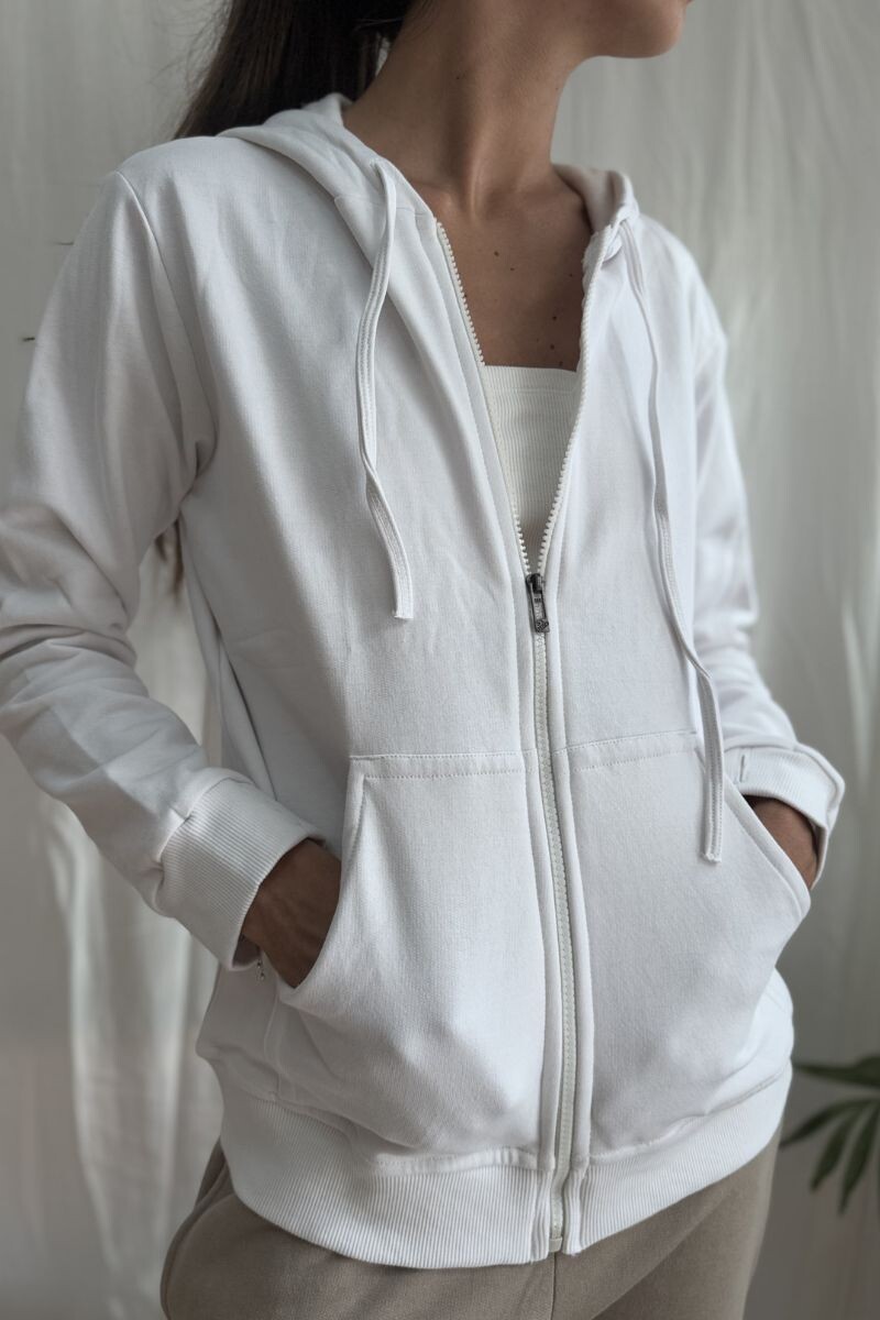 Campera capucha Blanca