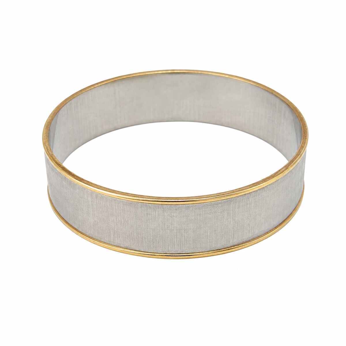 Esclava rayada con borde fina-Plata y Oro-Sin piedra-ES5007 - sinpiedra 