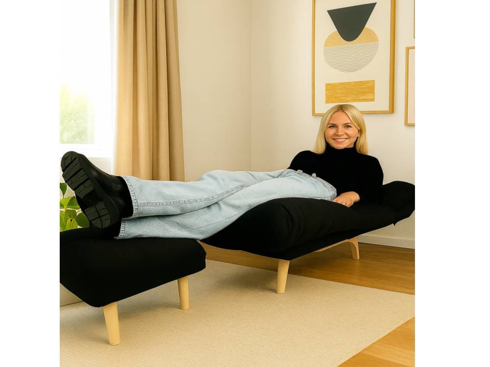 Poltrona Reclinable Con Puff Apoyapies Tapizado 