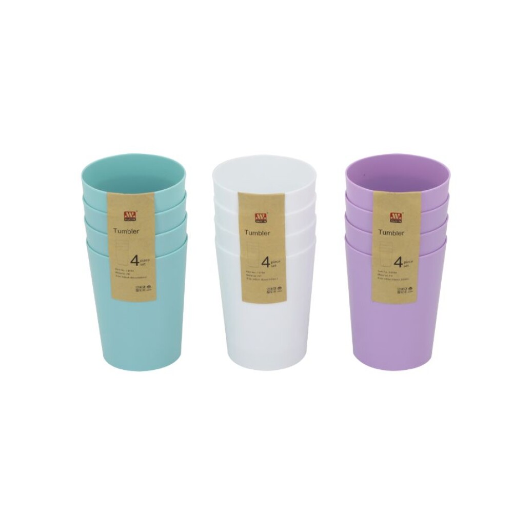 Set de 4 vasos plasticos 500 ml Set de 4 vasos plasticos 500 ml