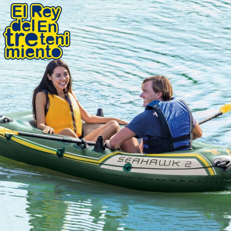 Bote Intex Gomón Inflable 2 Personas Remo Inflador 1