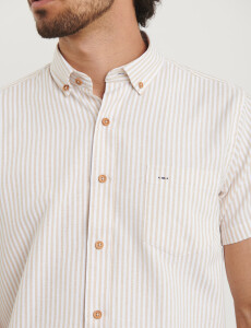012575 CAMISA HARRINGTON LABEL Blanco/beige
