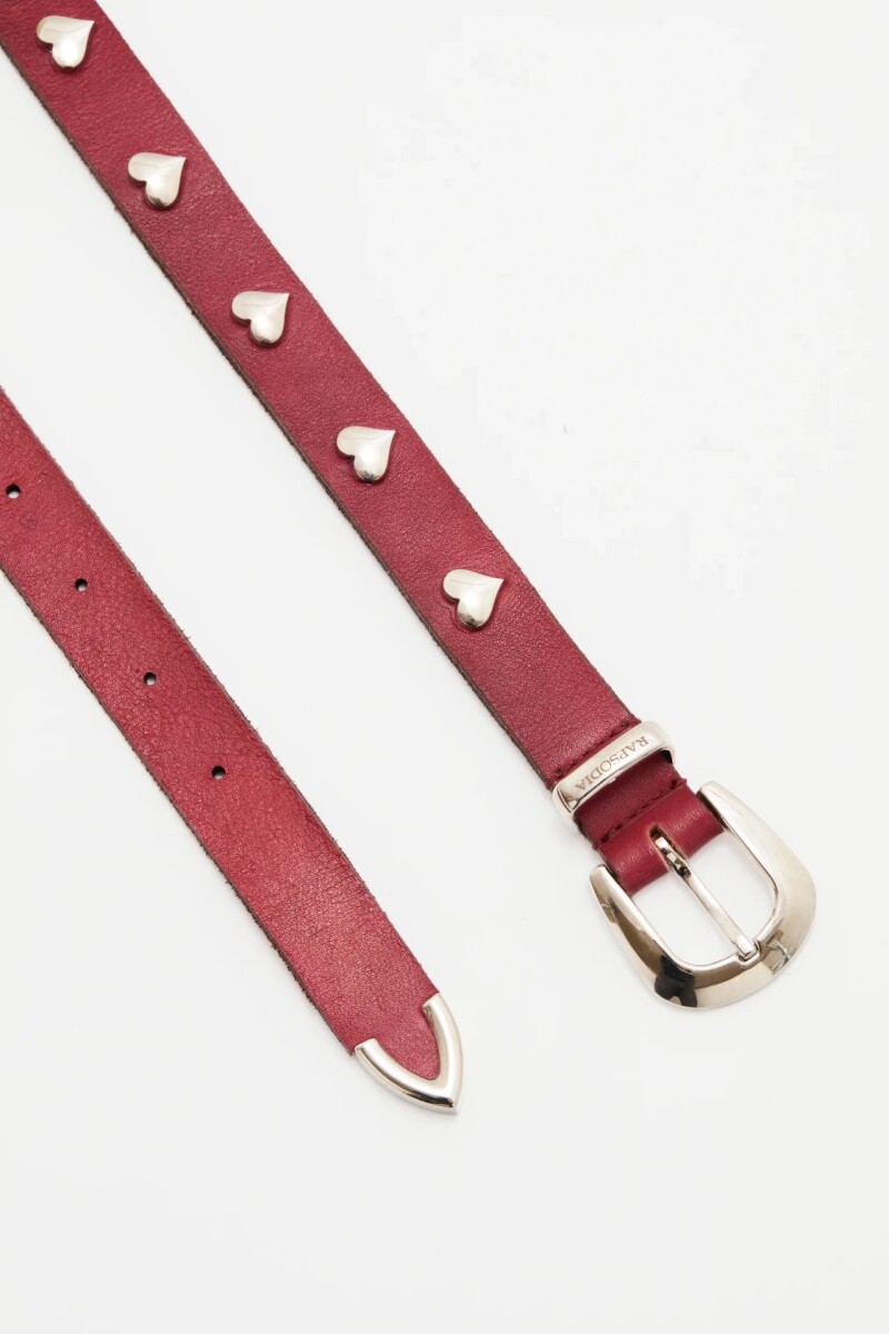 Cinturón Mini Hearts Bordo