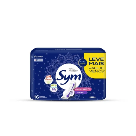 Toallitas Femeninas Sym Noche y Día Suave con Alas 16U 001