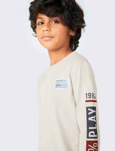 CAMISETA INFANTIL MODELO COMFORT BEIGE