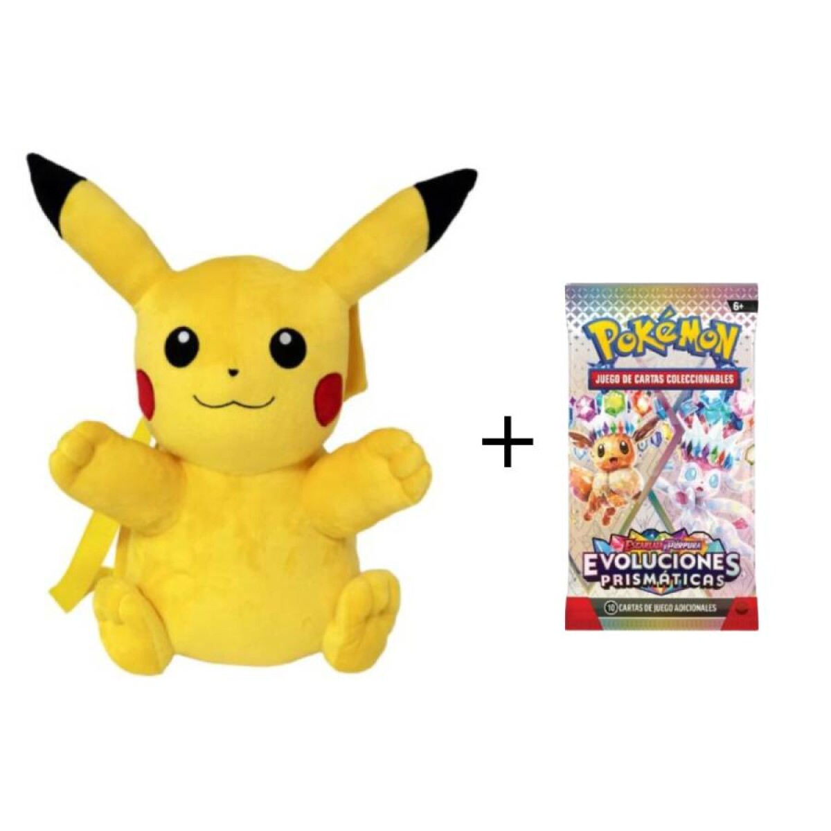 Mochila Peluche oficial Pokémon - Pikachu + Sobre 