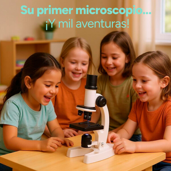 Microscopio Infantil Niños C/ Aumento 1200x 360° Kit Ciencia Color Blanco