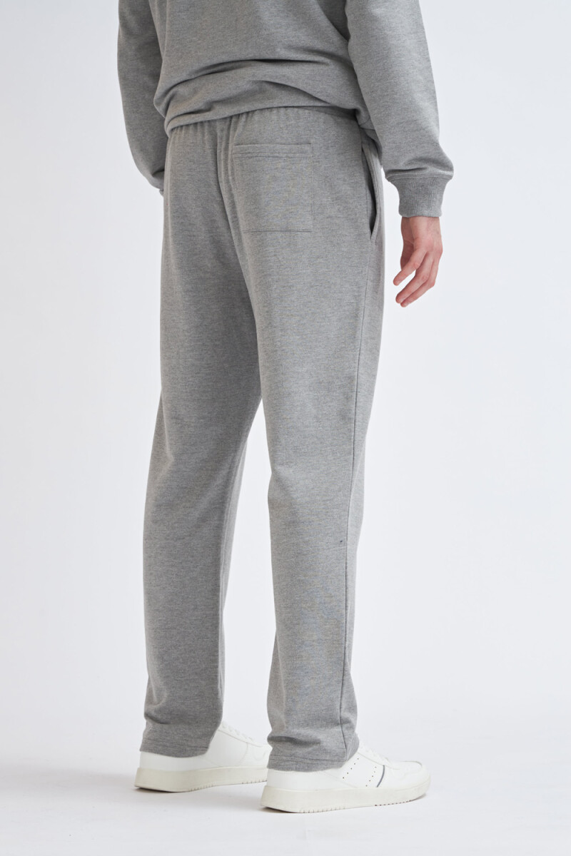 Pantalón deportivo recto Gris Claro Melange