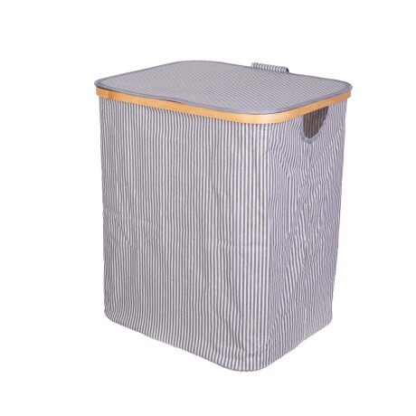 CESTO C/TAPA ALGODON-Y-BAMBOO GRIS A515