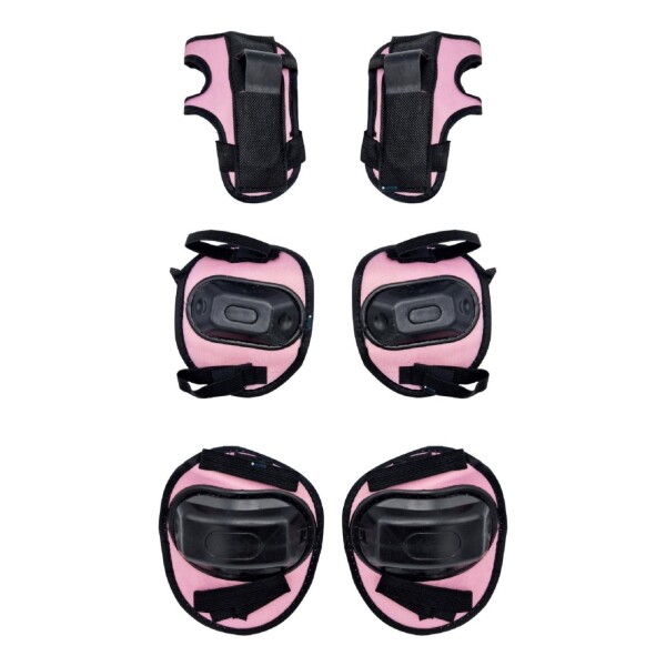 Patines Rollers Luz + Protecciones Casco Rodilleras Calidad Color Variante ROSAM