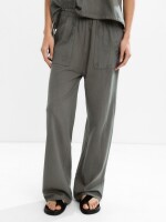 Pantalón 100 % Algodón Con Bordado caqui