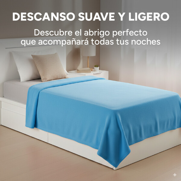 Manta Polar 1 Plaza 180x130Cm Polyester Suave Compacta Color Azul