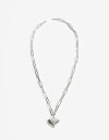 Collares Cortos Metal Collar De Cadena Acero Corazón - Plateado