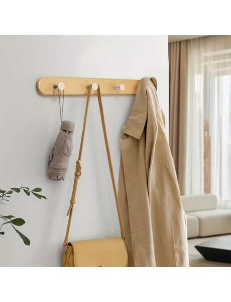 PERCHERO DE PARED 33x5CM 4 COLGADORES BAMBOO NATURAL/BCO PERCHERO DE PARED 33x5CM 4 COLGADORES BAMBOO NATURAL/BCO