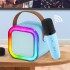 Mini Parlante Karaoke Bluetooth RGB Con 2 Micrófonos K-12 Variante Color Azul
