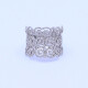 Anillo oro 14k blanco con brillantes calado ancho. Anillo oro 14k blanco con brillantes calado ancho.